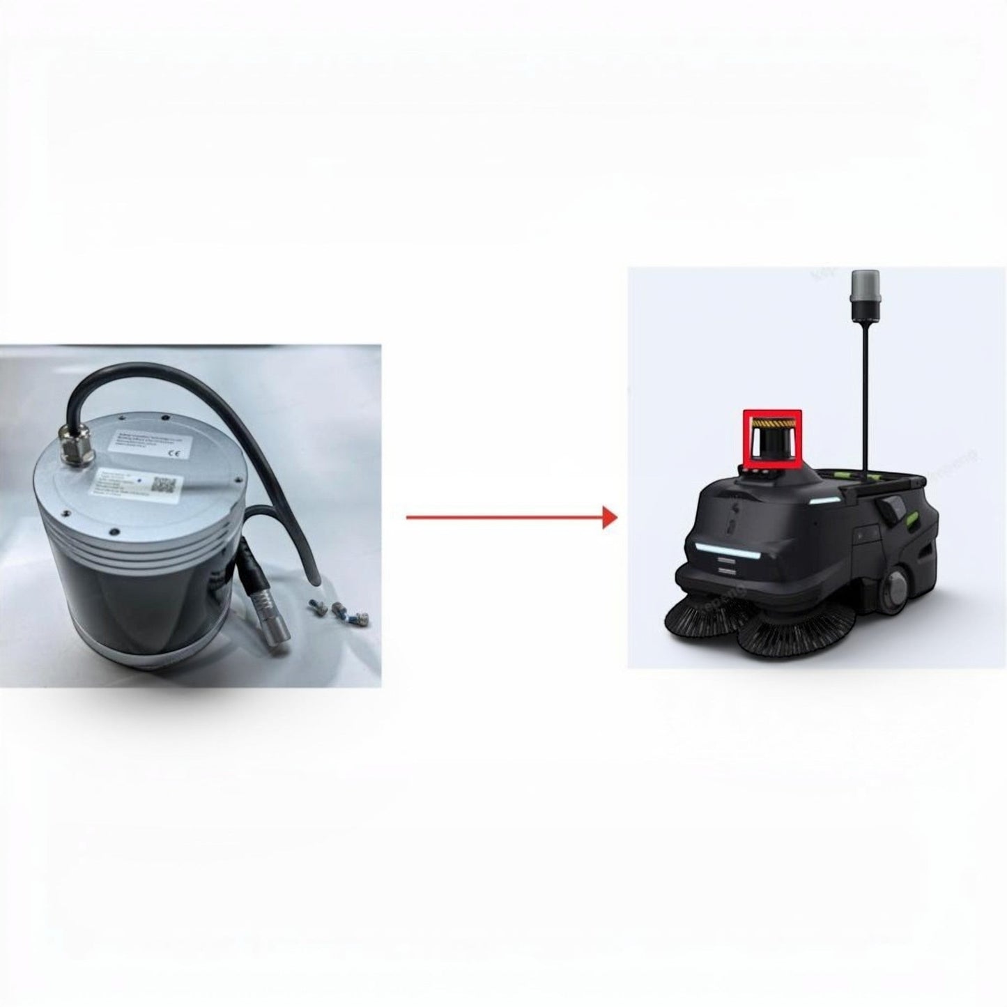 3D LiDAR Sensor für PUDU MT1 Max Reinigungsroboter, präzise Navigation und Umgebungserkennung