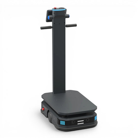 PUDU T300 schwarzer Lieferroboter mit Touchscreen und Ladefläche für Industrie und Handel