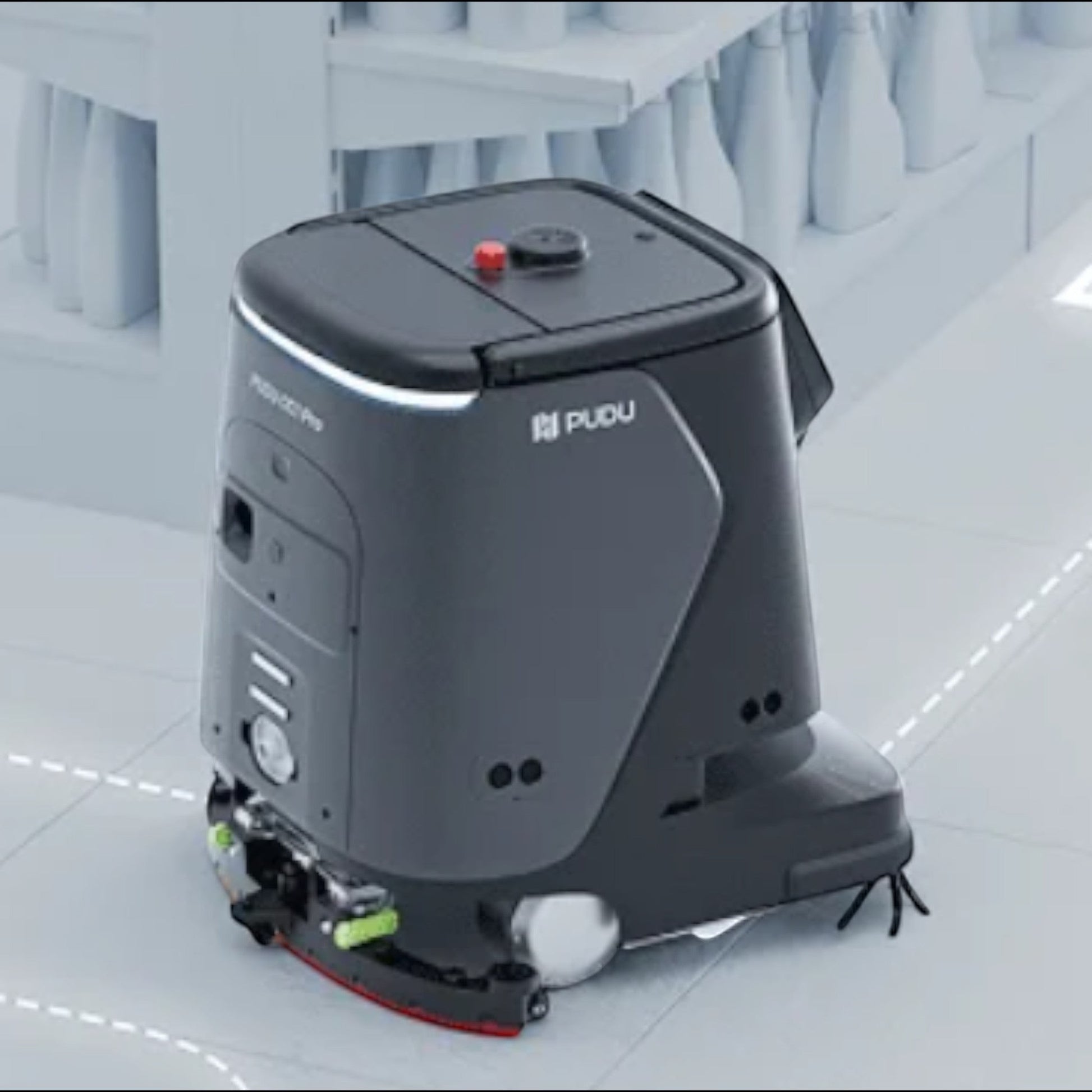 CC1 Pro schwarzer Reinigungsroboter mit KI-gesteuerter Fleckenerkennung und Bodenanalyse für Innenbereiche.
