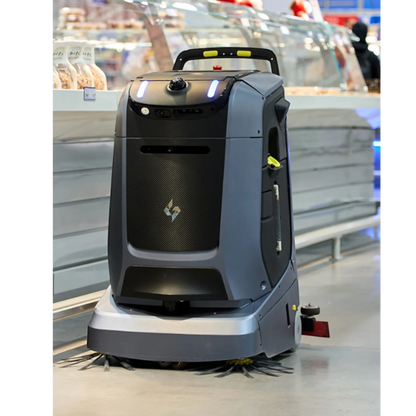 Gausium Mira Reinigungsroboter mit KI-Navigation, kombiniert Kehren und Schrubben, grau und schwarz