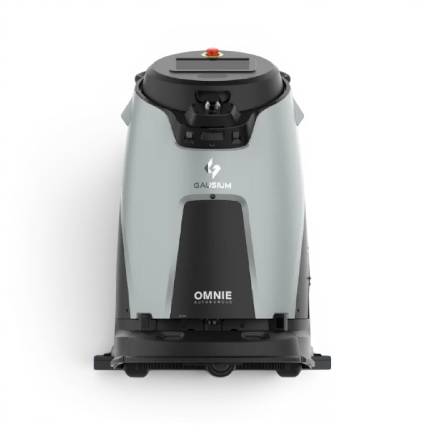 Gausium Omnie "Walze" autonomer Bodenreinigungsroboter, grau und schwarz, für Nass- und Trockenreinigung großer Flächen.