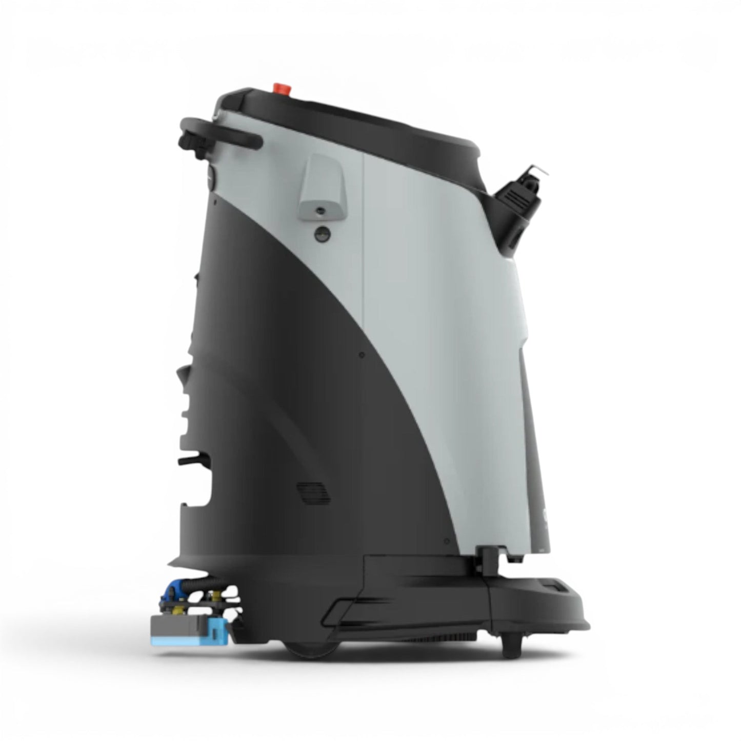 Gausium Omnie "Walze" autonomer Bodenreinigungsroboter, grau und schwarz, für Nass- und Trockenreinigung großer Flächen.