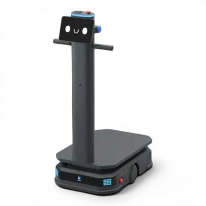 PUDU T300 schwarzer Lieferroboter mit Touchscreen und Ladefläche für Industrie und Handel