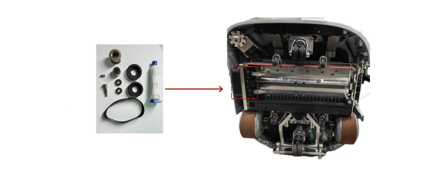 CC1 – Bürstenantrieb Innenkit (inkl. Schmierfett) / Internal Kit of the Roller Brush Drive Box (including grease)