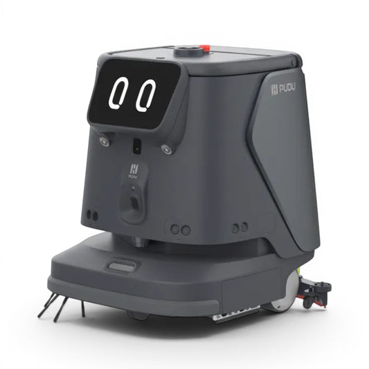 CC1 Pro schwarzer Reinigungsroboter mit KI-gesteuerter Fleckenerkennung und Bodenanalyse für Innenbereiche.