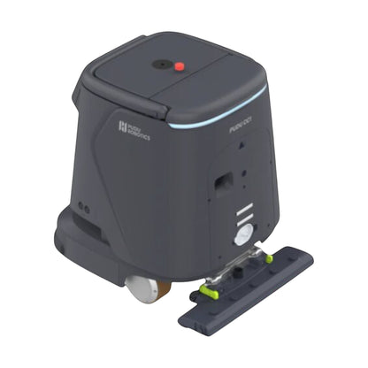 Pudu CC1 professioneller Reinigungsroboter in Schwarz mit 4-in-1 Funktion: Scheuern, Saugen, Kehren und Wischen.