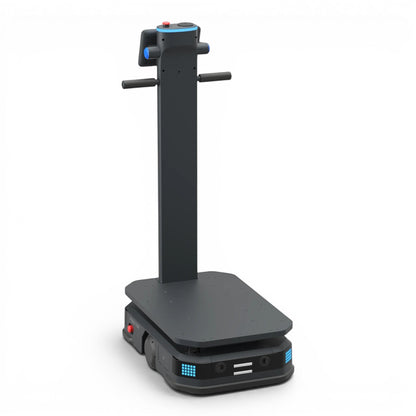PUDU T300 schwarzer Lieferroboter mit Touchscreen und Ladefläche für Industrie und Handel