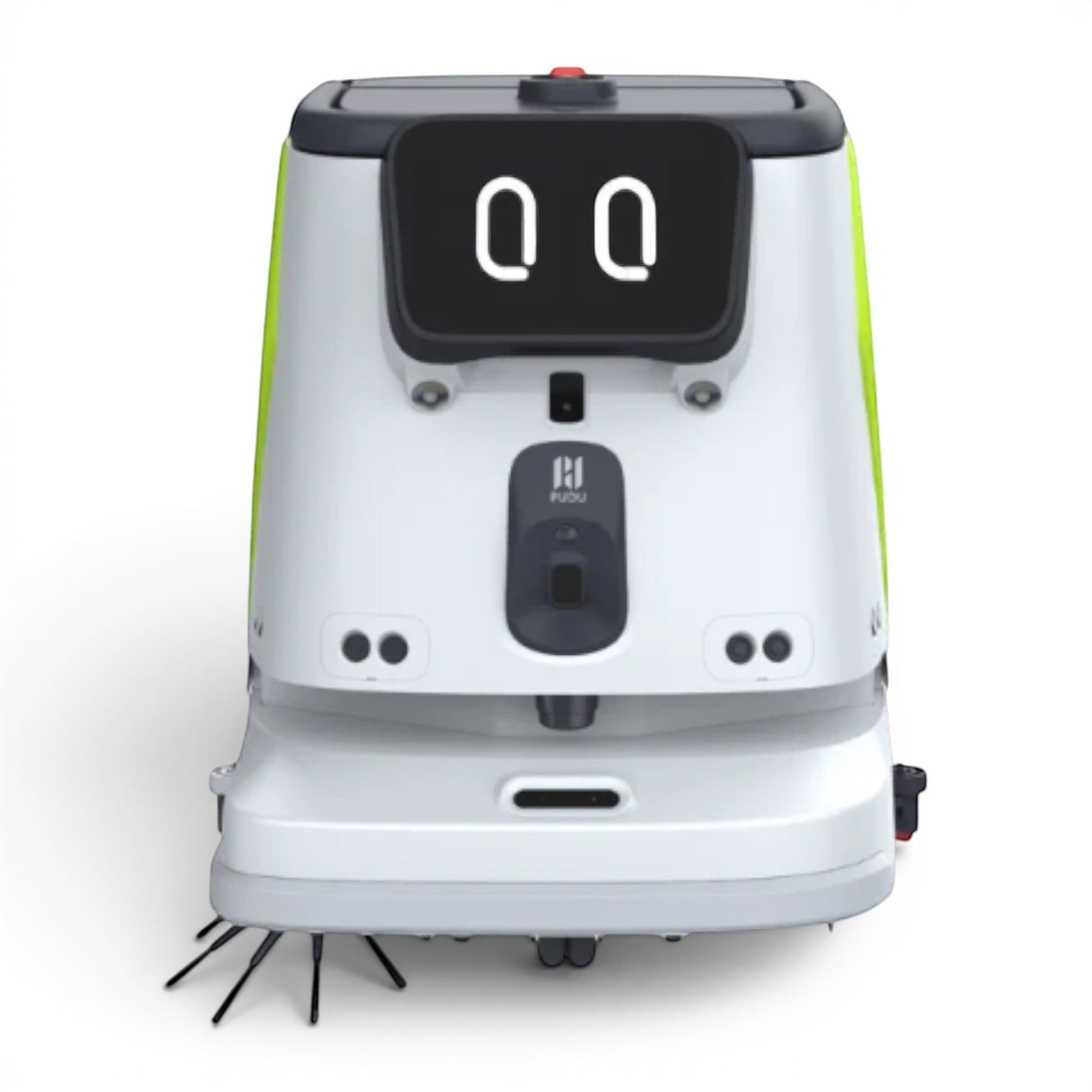 CC1 professioneller Reinigungsroboter in Gelb-Grün mit Touchscreen-Bedienfeld