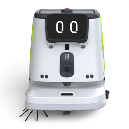 CC1 professioneller Reinigungsroboter in Gelb-Grün mit Touchscreen-Bedienfeld