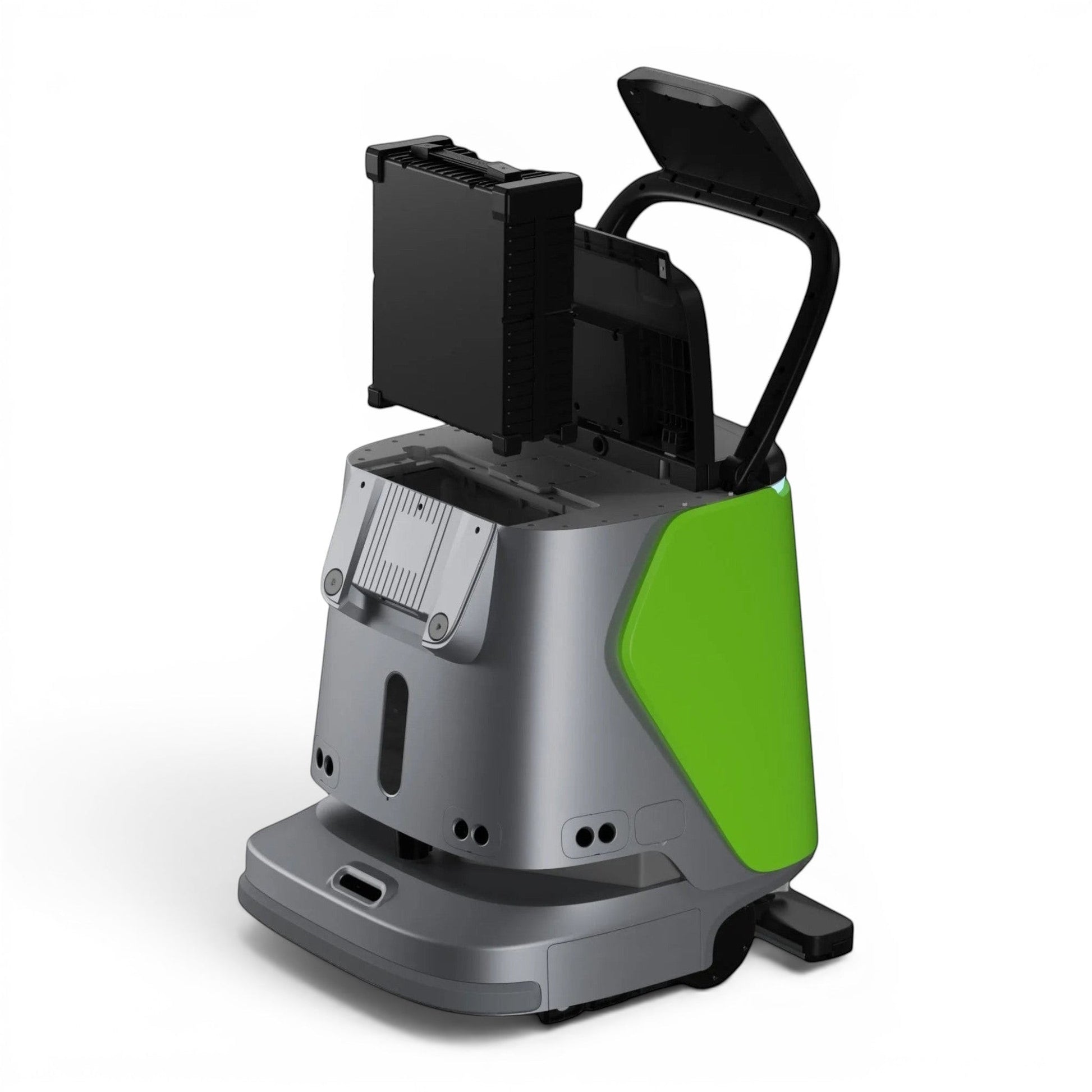 CC1 professioneller Reinigungsroboter in Gelb-Grün mit Touchscreen-Bedienfeld