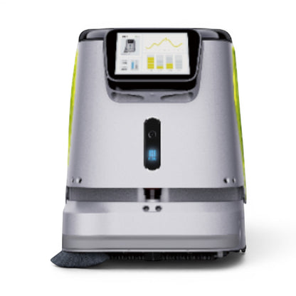 CC1 professioneller Reinigungsroboter in Gelb-Grün mit Touchscreen-Bedienfeld
