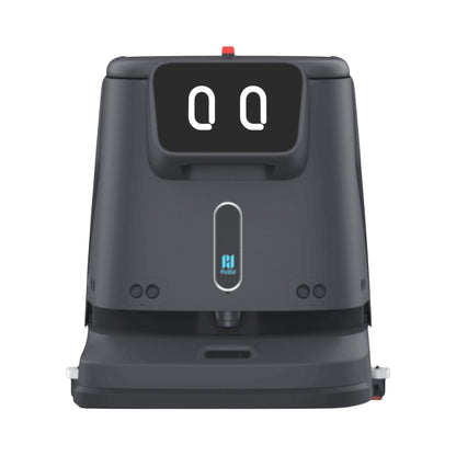 Pudu CC1 professioneller Reinigungsroboter in Schwarz mit 4-in-1 Funktion: Scheuern, Saugen, Kehren und Wischen.