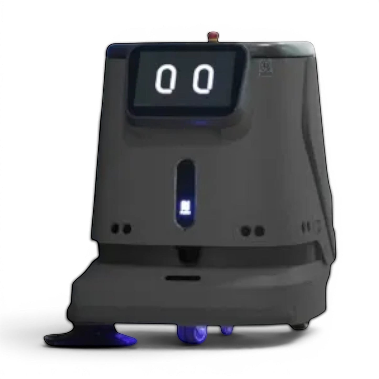 Pudu CC1 professioneller Reinigungsroboter in Schwarz mit 4-in-1 Funktion: Scheuern, Saugen, Kehren und Wischen.