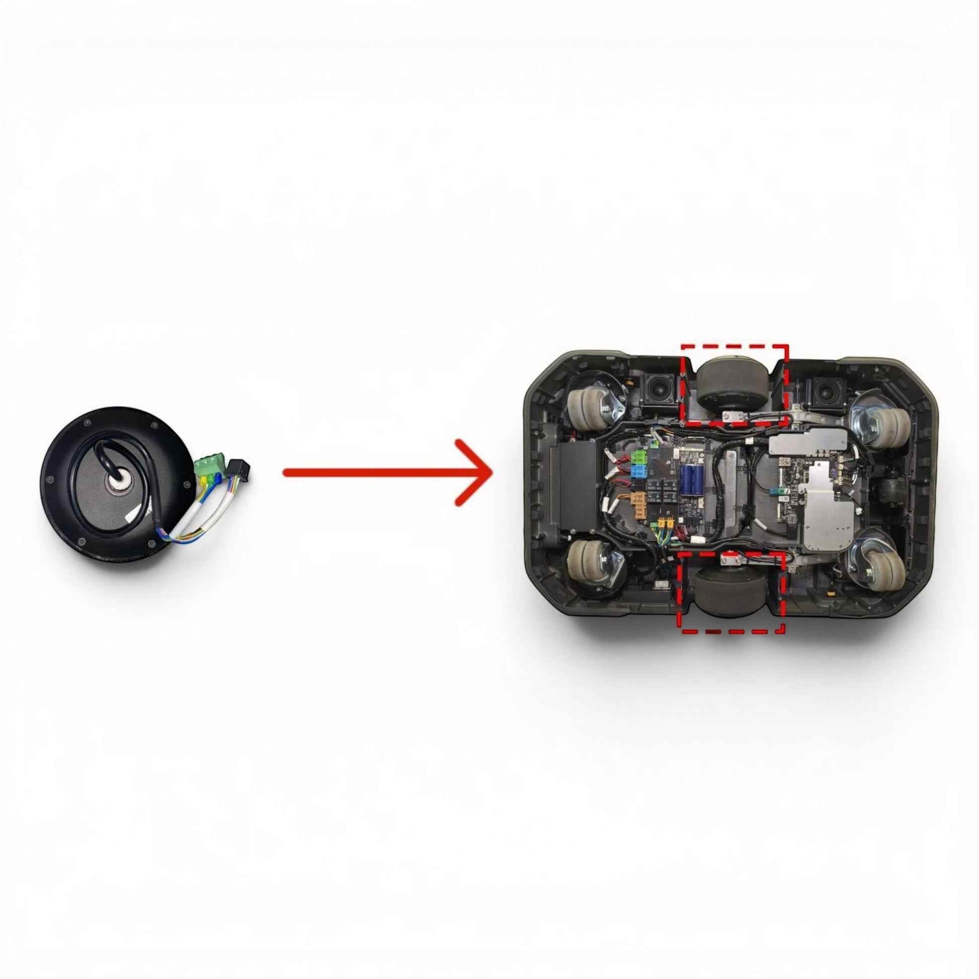 T300 Radnabenmotor, schwarzer 5,5-Zoll-Motor mit Kabeln für Antriebssysteme