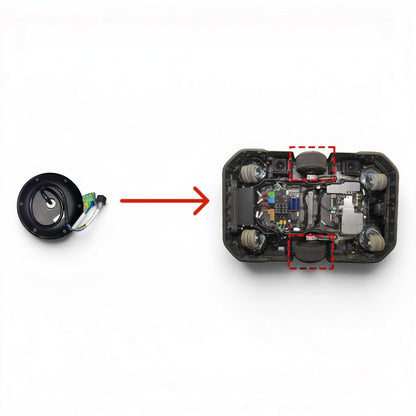 T300 Radnabenmotor, schwarzer 5,5-Zoll-Motor mit Kabeln für Antriebssysteme
