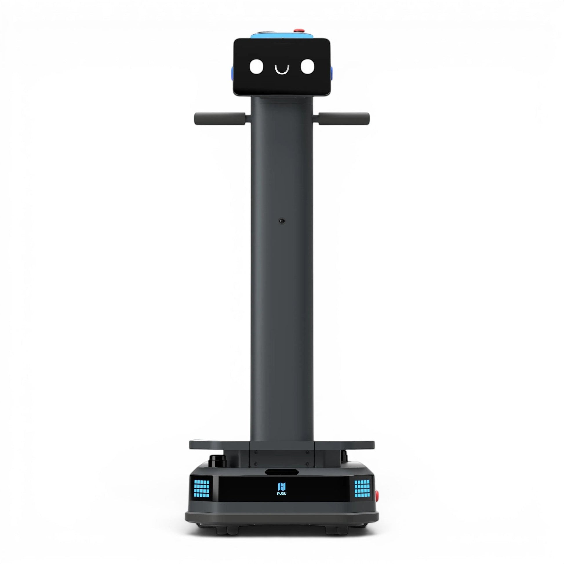 PUDU T300 schwarzer Lieferroboter mit Touchscreen und Ladefläche für Industrie und Handel