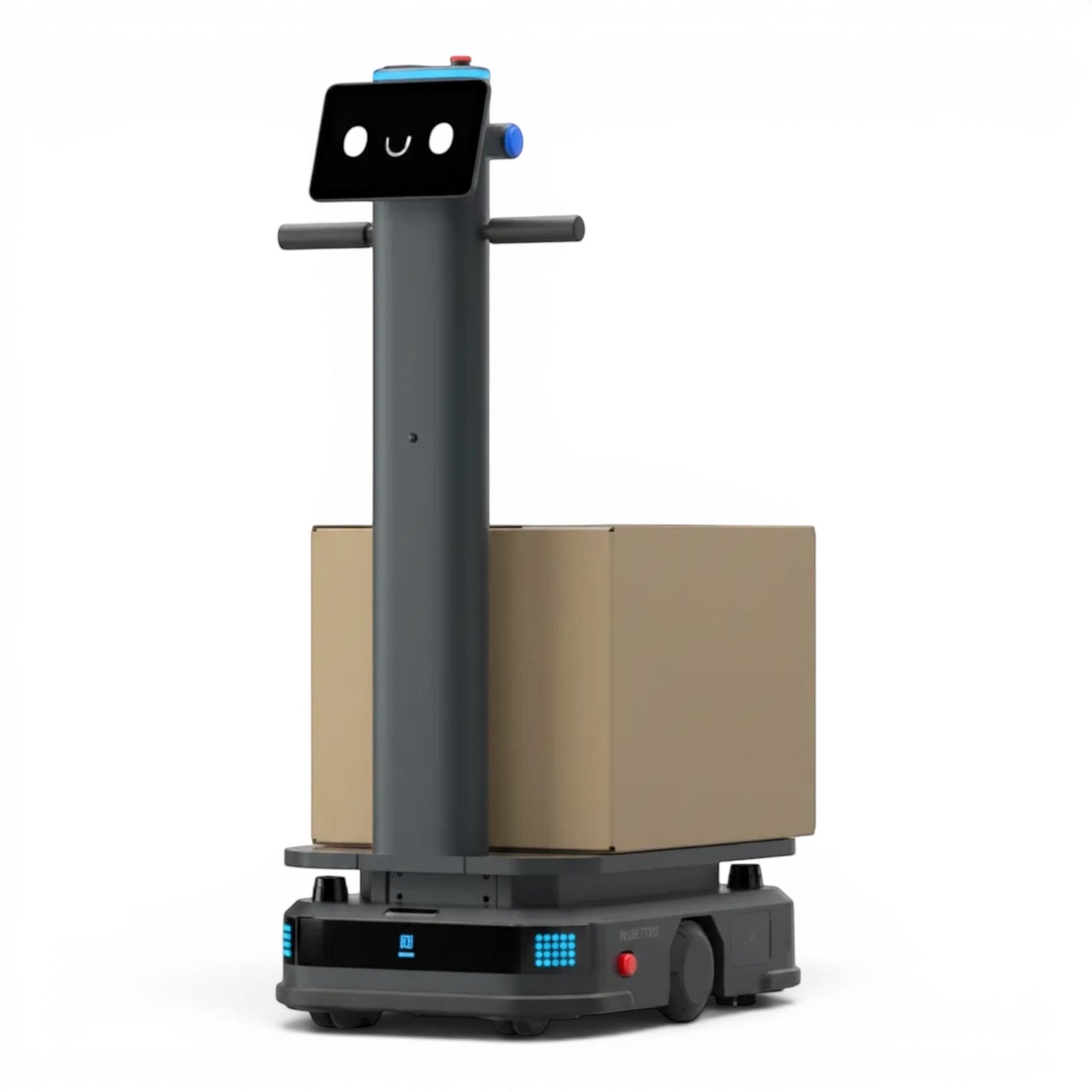 PUDU T300 schwarzer Lieferroboter mit Touchscreen und Ladefläche für Industrie und Handel